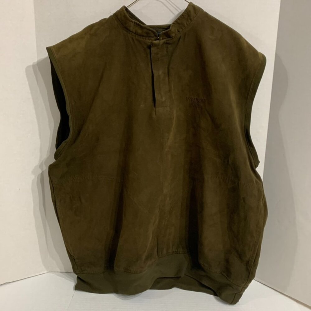Zero Restriction Brown Golf Outerwear Vest Mens Size Large Microsuede